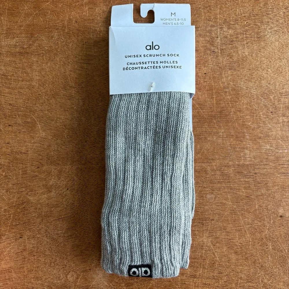 Alo yoga Unisex Scrunch Sock Athletic Heather Grey